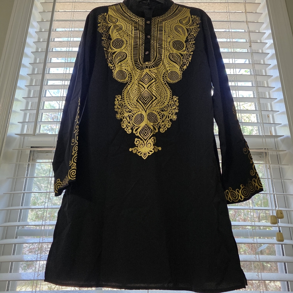 Elegant Black and Gold Dress